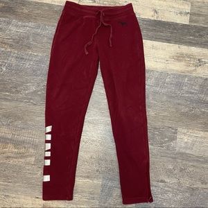 Maroon Lined VS PINK Skinny Jogger Sweatpant